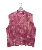 OUR LEGACYアワーレガシー）の古着「Box Sleeveless Tie Dye Cotton Crochet」｜ピンク