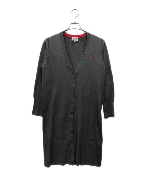 Vivienne Westwood RED LABEL（ヴィヴィアンウエストウッドレッドレーベル）Vivienne Westwood RED LABEL (ヴィヴィアンウエストウッドレッドレーベル) オーブ刺繍ロングカーディガン グレー サイズ:2の古着・服飾アイテム