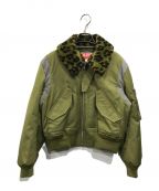 KENZOケンゾー）の古着「Hana Leopard Bomber Jacket」｜カーキ