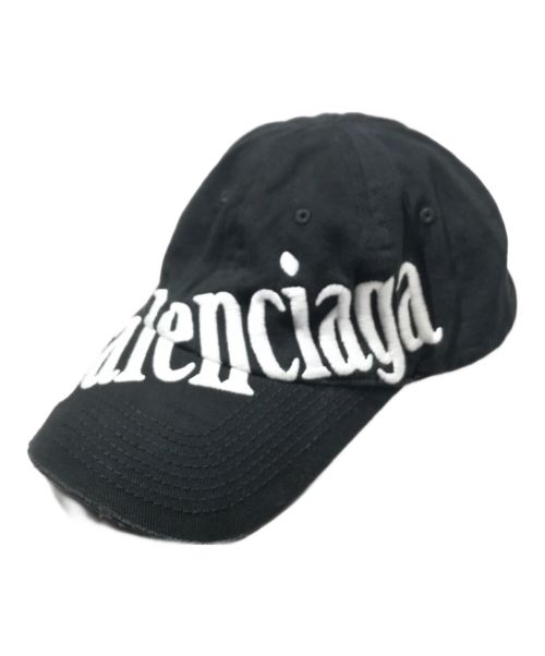 BALENCIAGA（バレンシアガ）BALENCIAGA (バレンシアガ) DIAGONAL CAP ブラックの古着・服飾アイテム