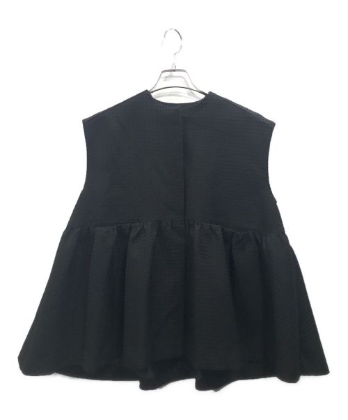 ELLA（エラ）ELLA (エラ) doby cloth frill vest ブラック サイズ:Freeの古着・服飾アイテム