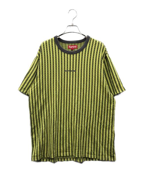 SUPREME（シュプリーム）Supreme (シュプリーム) 23FW Grid Jacquard S/S Top イエロー サイズ:Ｍの古着・服飾アイテム