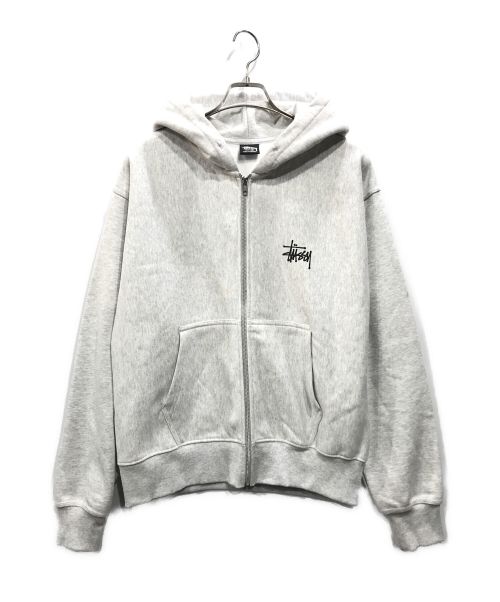 stussy（ステューシー）stussy (ステューシー) ロゴジップパーカー グレー サイズ:Mの古着・服飾アイテム