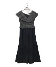 HER LIP TO（ハーリップトゥ）の古着「Siena Big Collar Pleated Dress」｜ブラック