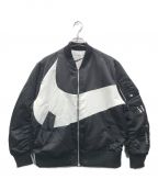 NIKEナイキ）の古着「SWOOSH REVERSIBLE BOMBER JACKET」｜ブラック