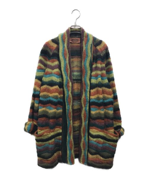 missoni（ミッソーニ）MISSONI (ミッソーニ) モヘヤ混総柄カーディガン マルチカラー サイズ:Freeの古着・服飾アイテム