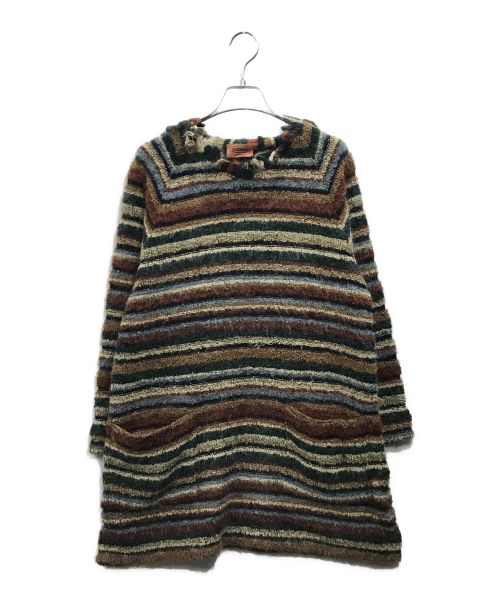 missoni（ミッソーニ）MISSONI (ミッソーニ) モヘヤ混マルチボーダーニットワンピース マルチカラー サイズ:表記なしの古着・服飾アイテム