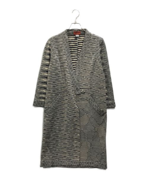 missoni（ミッソーニ）MISSONI (ミッソーニ) ニットガウンコート ホワイト×ブラック サイズ:表記なしの古着・服飾アイテム