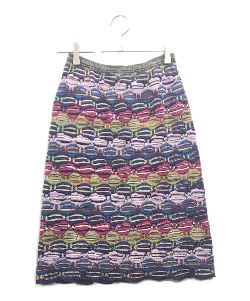 missoni（ミッソーニ）MISSONI (ミッソーニ) 総柄ニットスカート マルチカラー サイズ:42の古着・服飾アイテム