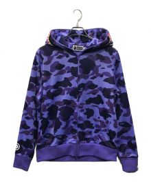 A BATHING APE（アベイシングエイプ）の古着「Jersey shark full zip hoodie」｜パープル