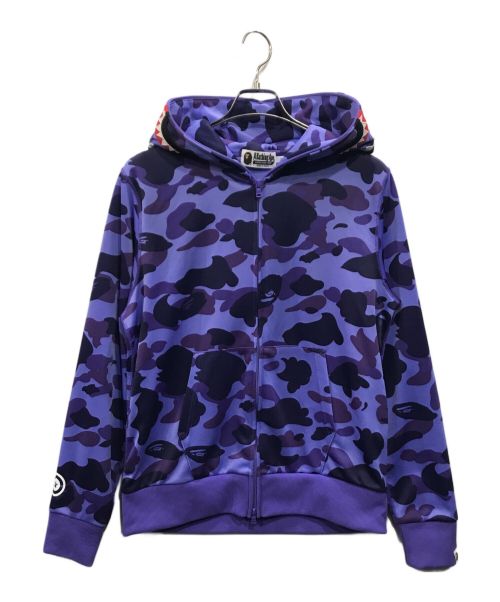 A BATHING APE（アベイシングエイプ）A BATHING APE (アベイシングエイプ) Jersey shark full zip hoodie パープル サイズ:Mの古着・服飾アイテム