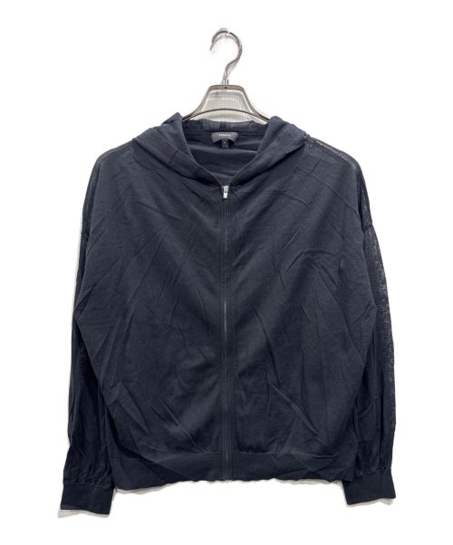 theory（セオリー）theory (セオリー) SHEER COTTON2/ZIP HOODIE ネイビー サイズ:Sの古着・服飾アイテム