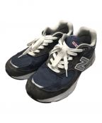 NEW BALANCEニューバランス）の古着「ローカットスニーカー」｜ネイビー×ブラウン