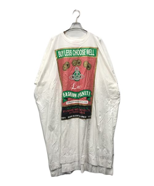 Vivienne Westwood RED LABEL（ヴィヴィアンウエストウッドレッドレーベル）Vivienne Westwood RED LABEL (ヴィヴィアンウエストウッドレッドレーベル) BIGシルエットカットソーワンピース ホワイト サイズ:00の古着・服飾アイテム