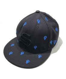 stussy×New Era（ステューシー×ニューエラ）の古着「スカルパターンベースボールキャップ」｜ブラック