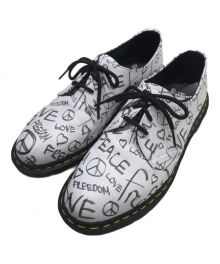 Dr.Martens（ドクターマーチン）の古着「Script Peace Love Freedom Black Oxford Shoes」｜ホワイト