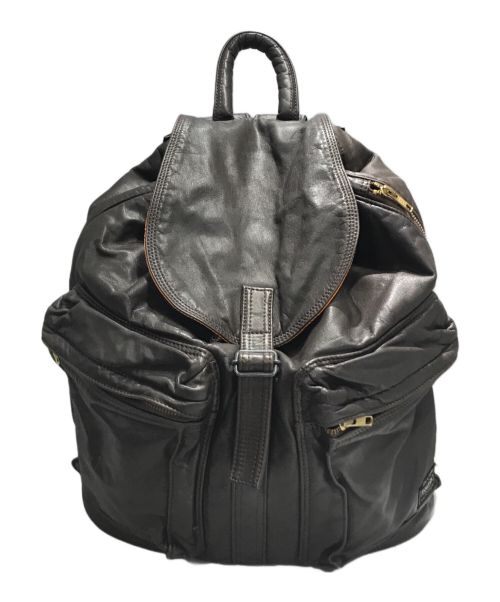 PORTER（ポーター）PORTER (ポーター) TANKER LEATHER RUCKSACK ブラウンの古着・服飾アイテム