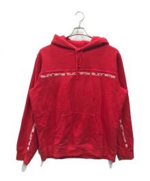 SUPREME（シュプリーム）の古着「Text stripe hooded sweatshirt」｜レッド