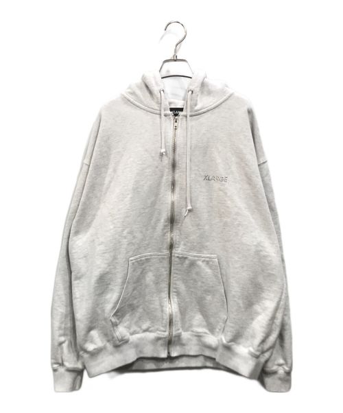 X-LARGE（エクストララージ）X-LARGE (エクストララージ) RHINESTONE OG ZIP HOODED SWEATSHIRT グレー サイズ:XLの古着・服飾アイテム