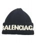 中古・古着 BALENCIAGA (バレンシアガ) Black Logo Jacquard Beanie ブラック：25000円