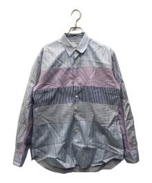 COMME des GARCONS SHIRT（コムデギャルソンシャツ）の古着「パッチワークシャツ」｜ブルー