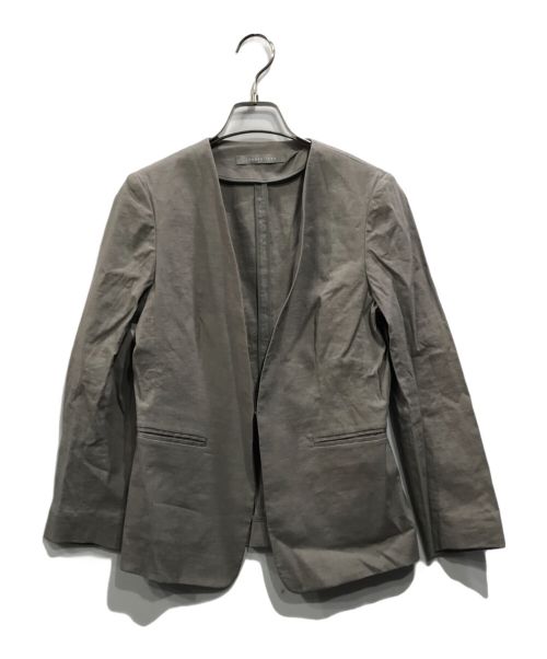 theory luxe（セオリーリュクス）theory luxe (セオリーリュクス) リネン混ノーカラージャケット グレー サイズ:36の古着・服飾アイテム