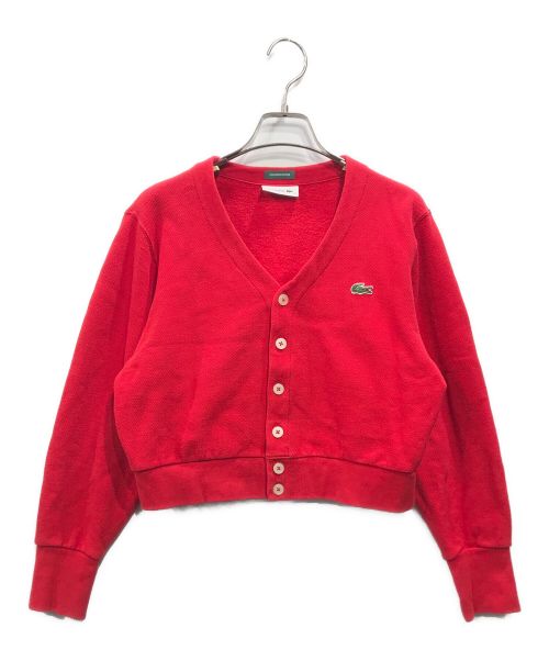 LACOSTE（ラコステ）LACOSTE (ラコステ) BEAMS BOY (ビームスボーイ) 別注 ショート丈カーディガン レッド サイズ:36の古着・服飾アイテム