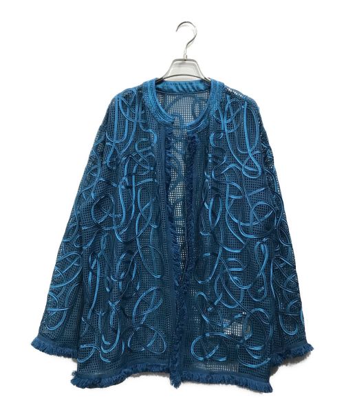 Ameri（アメリ）AMERI (アメリ) MEDI TAPE EMBROIDERY MESH JACKET ブルー サイズ:Freeの古着・服飾アイテム