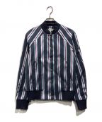 KENZOケンゾー）の古着「Striped Cotton-blend Bomber Jacket」｜ブルー