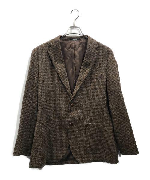 Aquascutum（アクアスキュータム）Aquascutum (アクアスキュータム) ツイードジャケット ブラウン サイズ:42の古着・服飾アイテム