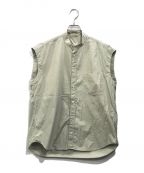 AURALEEオーラリー）の古着「WASHED FINX TWILL SLEEVELESS SHIRT」｜グリーン