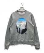 A BATHING APEアベイシングエイプ）の古着「A CAMPING APE APE HEAD CREWNECK」｜グレー