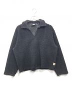 stussyステューシー）の古着「WOOL BLEND SHERPA PULLOVER」｜ブラック