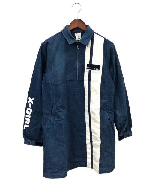 中古 古着通販 X Girl エックスガール デニムシャツワンピース ブルー サイズ 2 Pit Crew Half Zip Dress ブランド 古着通販 トレファク公式 Trefac Fashion