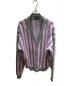 PACCBET（ラスベート）の古着「Vertical Striped Cardigan Purple」｜パープル