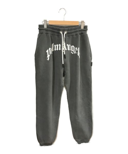 Palm Angels（パーム エンジェルス）Palm Angels (パーム エンジェルス) CURVED LOGO SWEATPANTS グレー サイズ:Mの古着・服飾アイテム