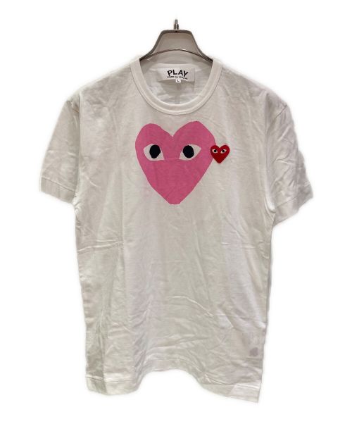 PLAY COMME des GARCONS（プレイ コムデギャルソン）PLAY COMME des GARCONS (プレイ コムデギャルソン) ハートプリントカットソー ホワイト サイズ:Lの古着・服飾アイテム