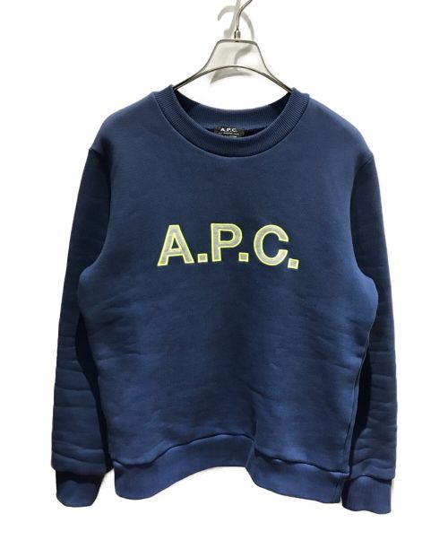 A.P.C.（アーペーセー）A.P.C. (アー・ペー・セー) ロゴスウェット ブルー サイズ:Mの古着・服飾アイテム