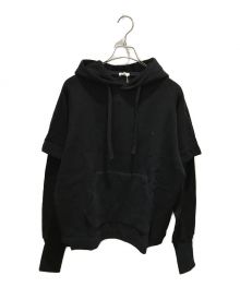 NEPLA（ネプラ）の古着「RECYCLED WOOL LAYERED HOODIE PO」｜ブラック