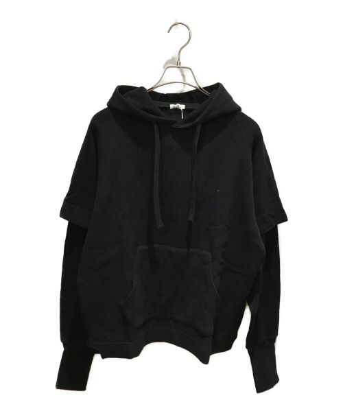 NEPLA（ネプラ）NEPLA (ネプラ) RECYCLED WOOL LAYERED HOODIE PO ブラック サイズ:2（F）の古着・服飾アイテム