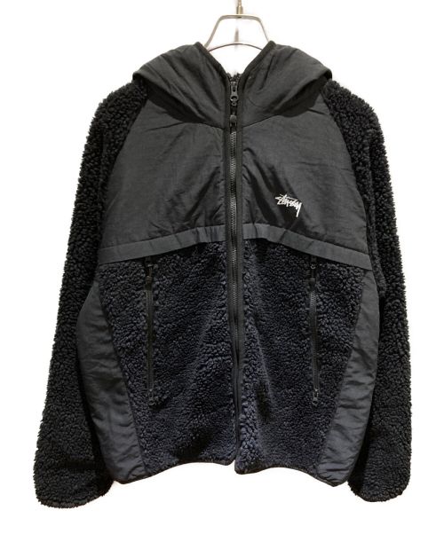 stussy（ステューシー）stussy (ステューシー) SHERPA PANELED HOODED JACKET ブラック サイズ:Lの古着・服飾アイテム