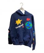 paragraphパラグラフ）の古着「STAR CITY HOODIE」｜ネイビー