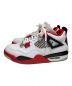 NIKE (ナイキ) AIR JORDAN 4 RETRO FIRE RED ホワイト サイズ:27cm：17000円