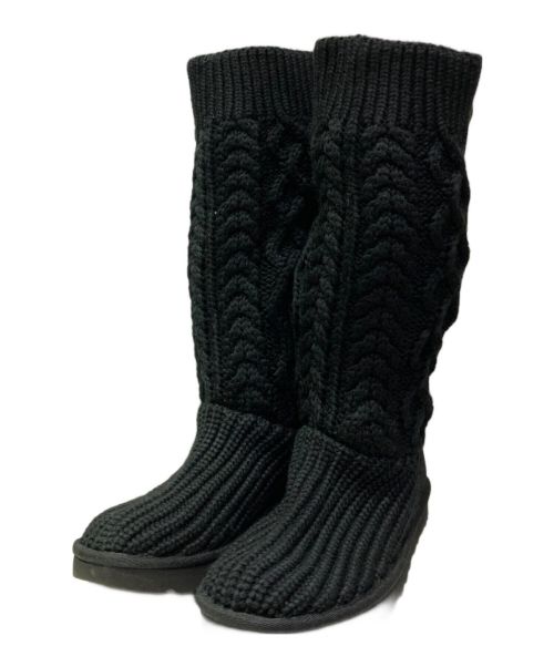 UGG（アグ）UGG (アグ) Classic Cardi Cabled Knit Boot ブラック サイズ:24cmの古着・服飾アイテム