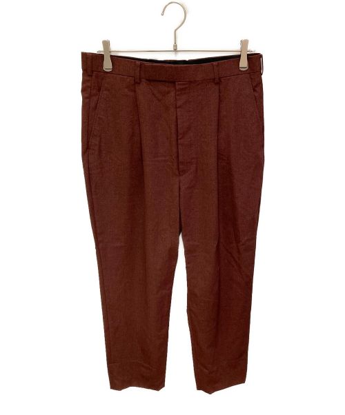 JOHN LAWRENCE SULLIVAN（ジョン ローレンス サリバン）JOHN LAWRENCE SULLIVAN (ジョンローレンスサリバン) MERANGE WOOL TUCKED TROUSERS レッド サイズ:不明（実寸サイズをご確認ください）の古着・服飾アイテム