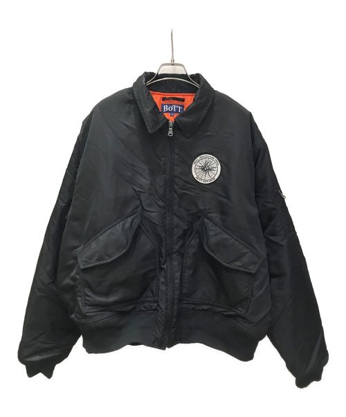 BoTT（ボット）BoTT (ボット) 23AW Nylon Flight Jacket ブラック サイズ:XLの古着・服飾アイテム