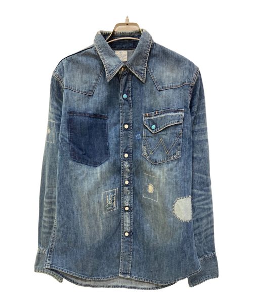 Wrangler（ラングラー）Wrangler (ラングラー) FREE&EASY (フリーアンドイージー) デニムウエスタンシャツ インディゴ サイズ:Mの古着・服飾アイテム