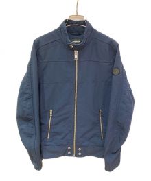 DIESEL（ディーゼル）の古着「ナイロンライダースジャケット」｜ネイビー