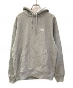 stussyステューシー）の古着「STOCK LOGO HOODIE」｜グレー