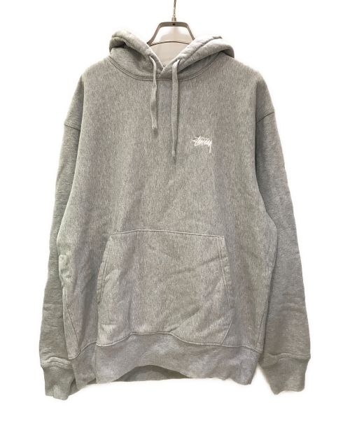 stussy（ステューシー）stussy (ステューシー) STOCK LOGO HOODIE グレー サイズ:Mの古着・服飾アイテム